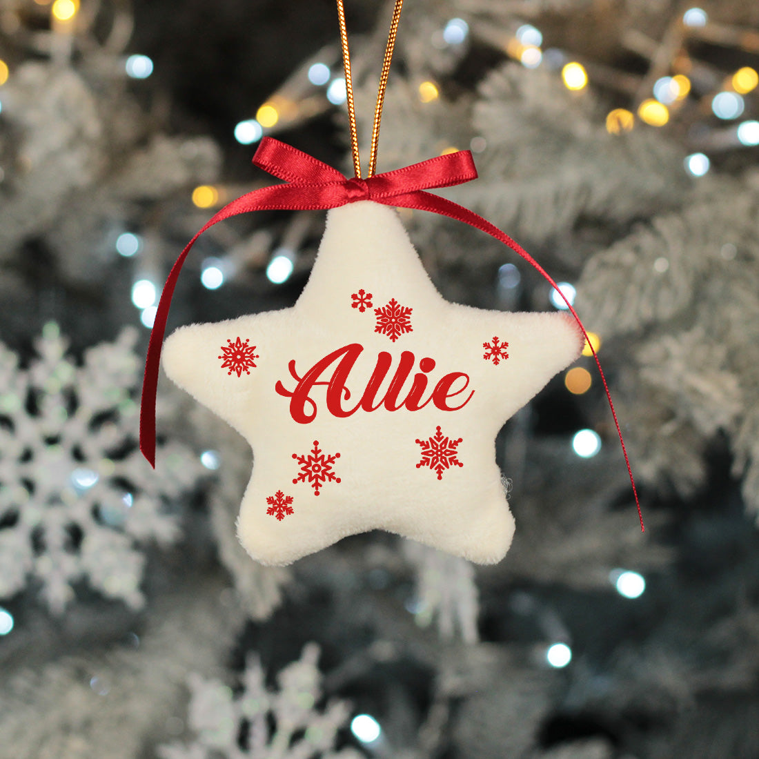 Plush Padded Star Christmas Tree Decoration-Love Lumi Ltd
