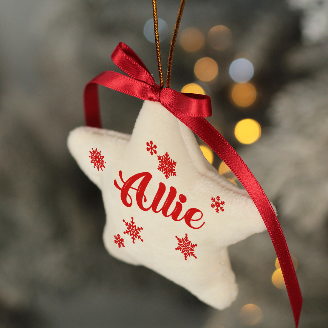 Plush Padded Star Christmas Tree Decoration-Love Lumi Ltd