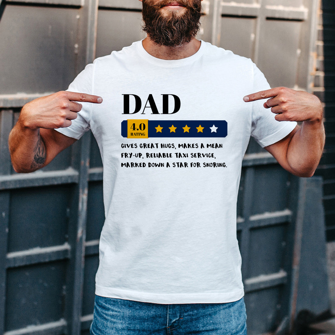Dad Daddy Step-Dad Star Review Men's T-Shirt-Love Lumi Ltd