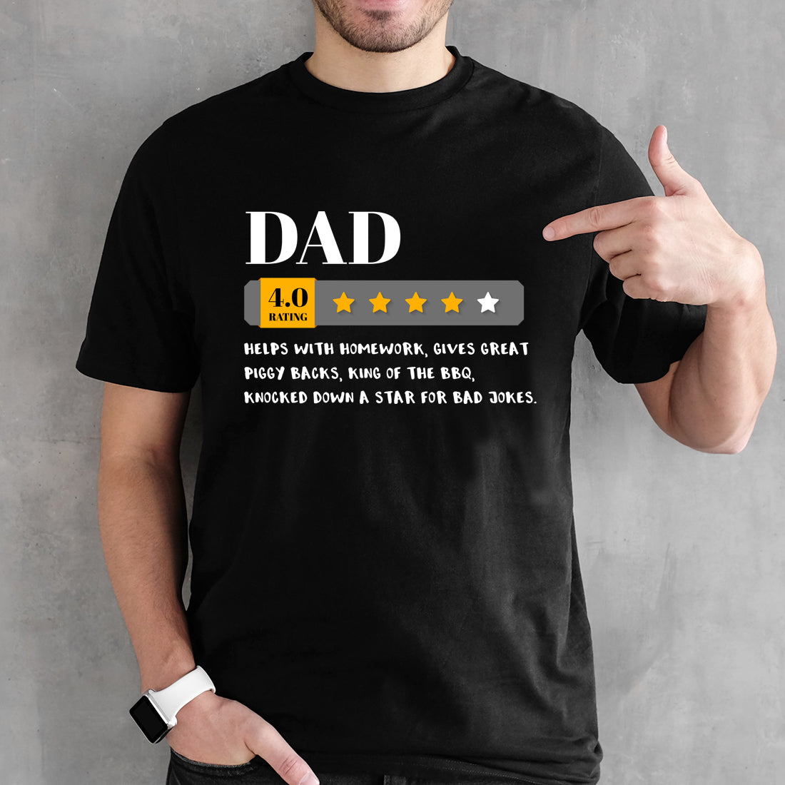 Dad Daddy Step-Dad Star Review Men's T-Shirt-Love Lumi Ltd