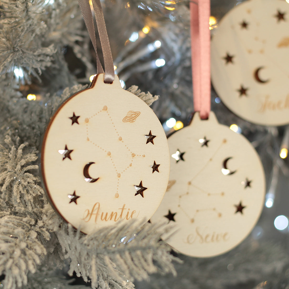 Zodiac Birth Star Sign Constellation 3-D Christmas Tree Bauble Ornament-Love Lumi Ltd