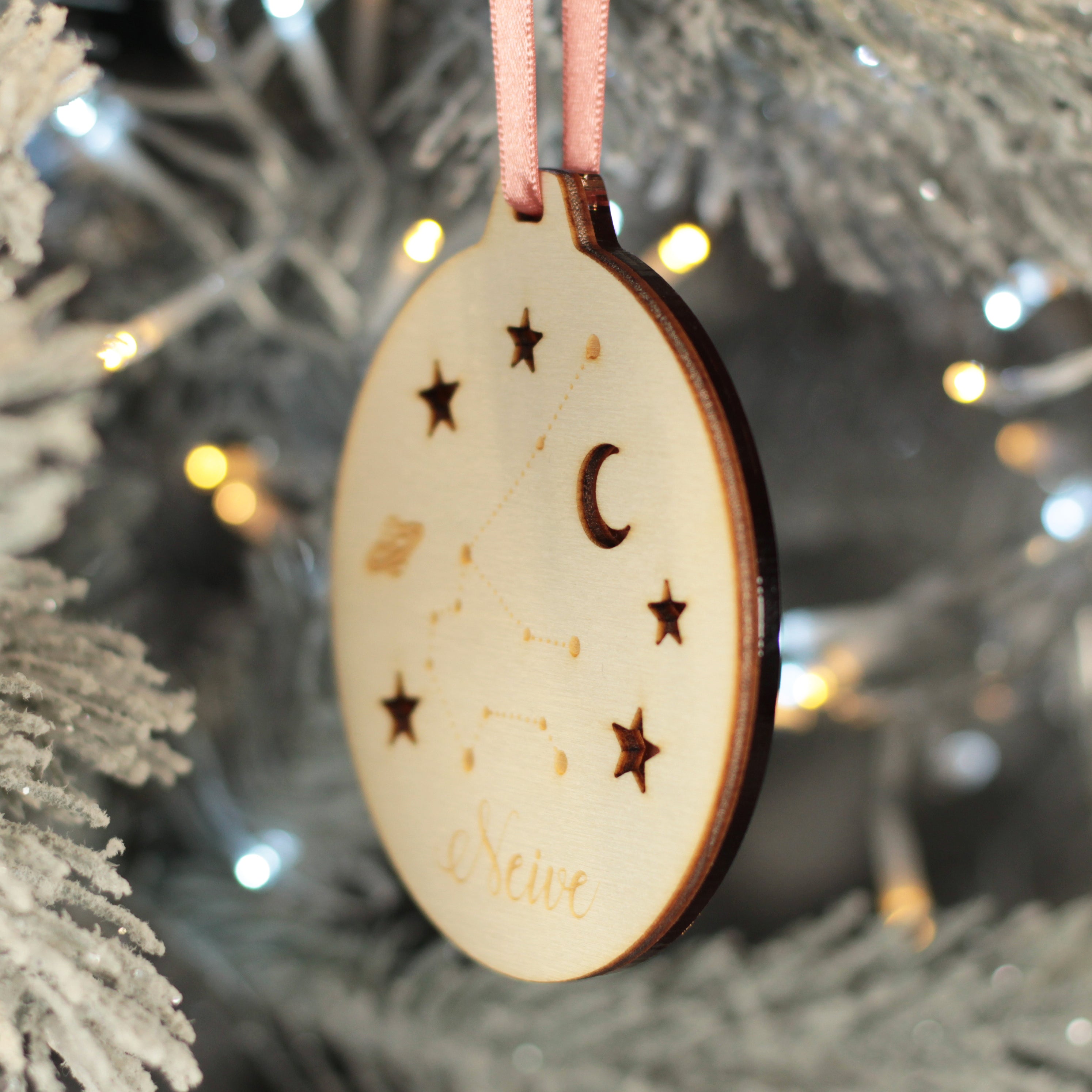 Zodiac Birth Star Sign Constellation 3-D Christmas Tree Bauble Ornament-Love Lumi Ltd