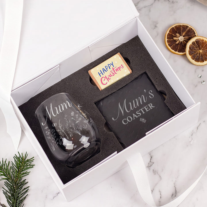 Stemless Glass And Christmas Wildflower Seed Balls Gift Set