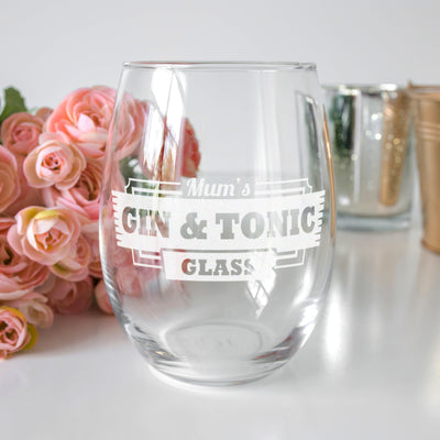 Any Drink Any Name Engraved Stemless Glass-Love Lumi Ltd