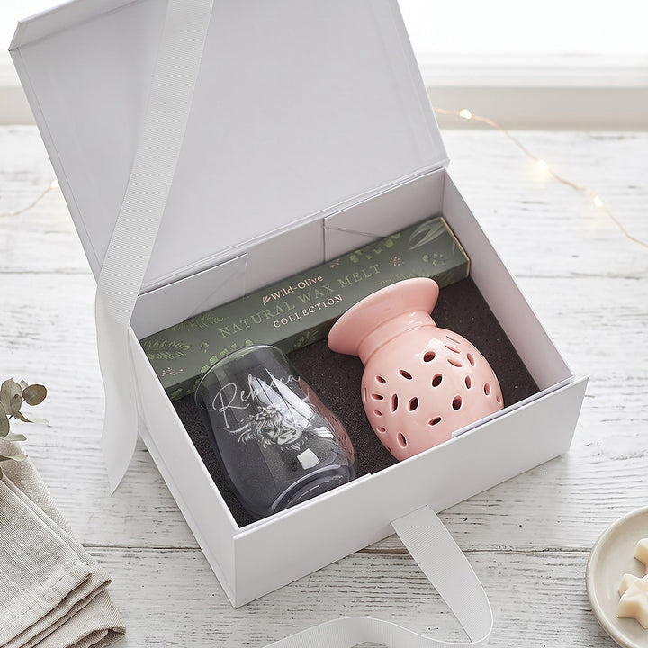 Highland Cow Stemless Glass and Wax Melts Gift Boxed Set