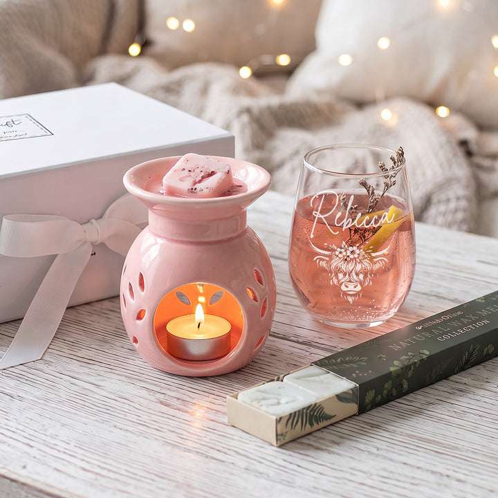 Highland Cow Stemless Glass and Wax Melts Gift Boxed Set