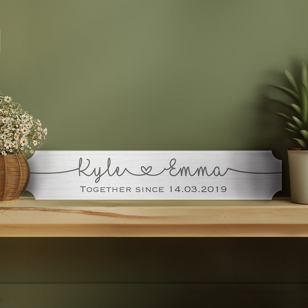 Grey or White Couple Friendship Family Love Heart Street Sign Decoration-Love Lumi Ltd