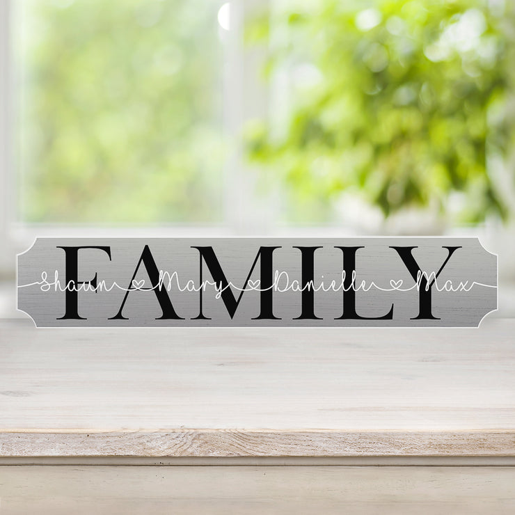 Personalised FAMILY Grey or White Love Heart Street Sign Decoration