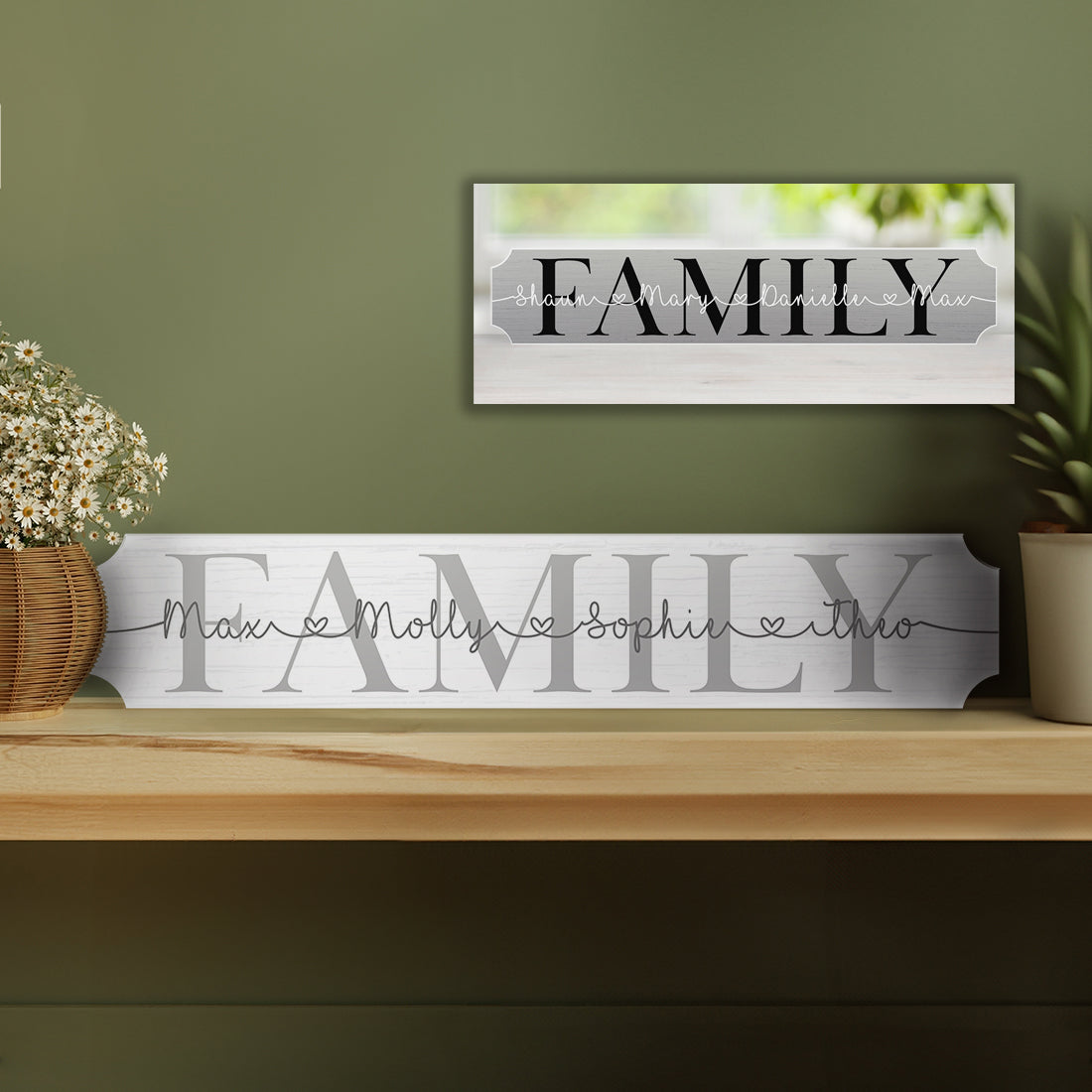 Personalised FAMILY Grey or White Love Heart Street Sign Decoration-Love Lumi Ltd