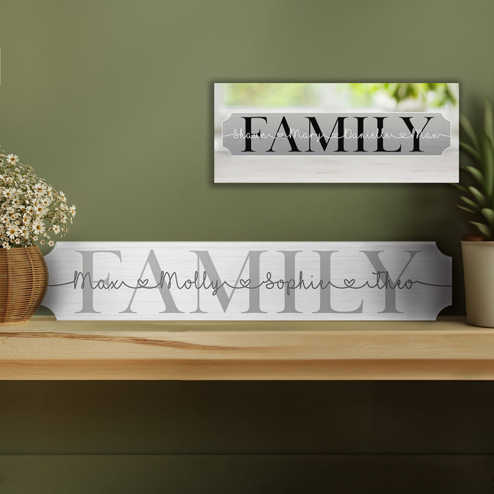 Personalised FAMILY Grey or White Love Heart Street Sign Decoration-Love Lumi Ltd