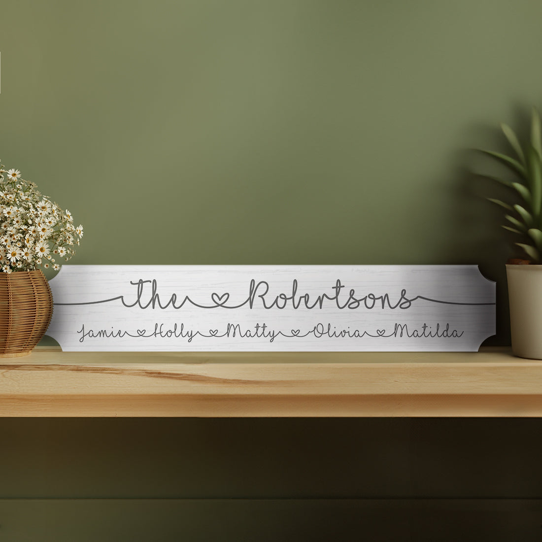 Family Surname Grey or White Couple Love Heart Street Sign Decoration-Love Lumi Ltd