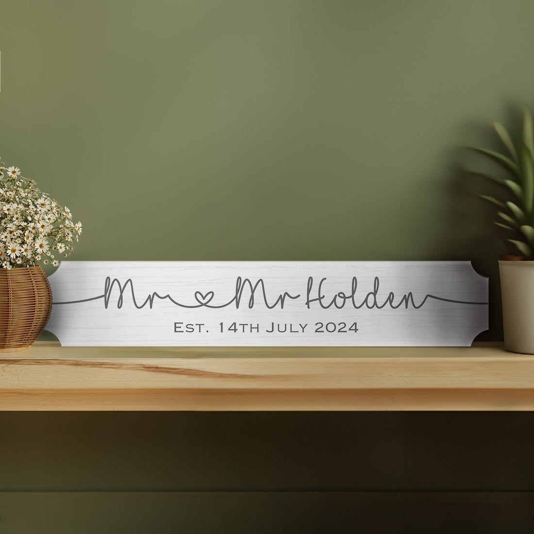 Grey or White Wedding or Anniversary Love Heart Street Sign Decoration-Love Lumi Ltd