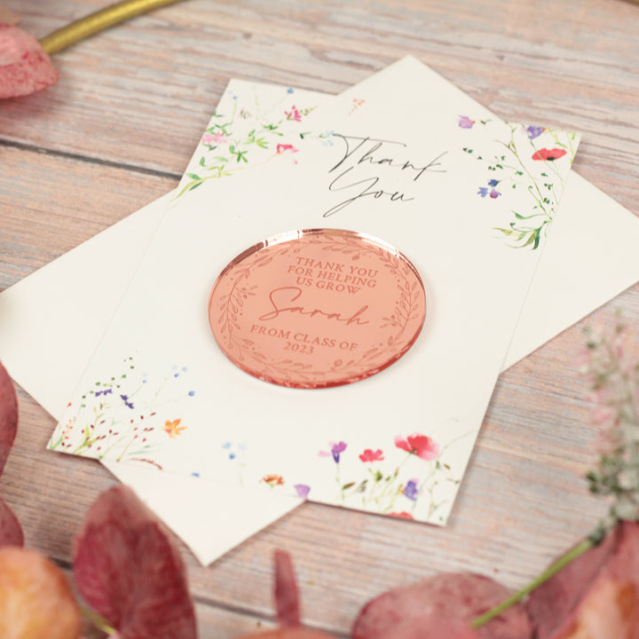 Thank You For Helping Me Grow Teacher Wildflower Magnet &amp; Card