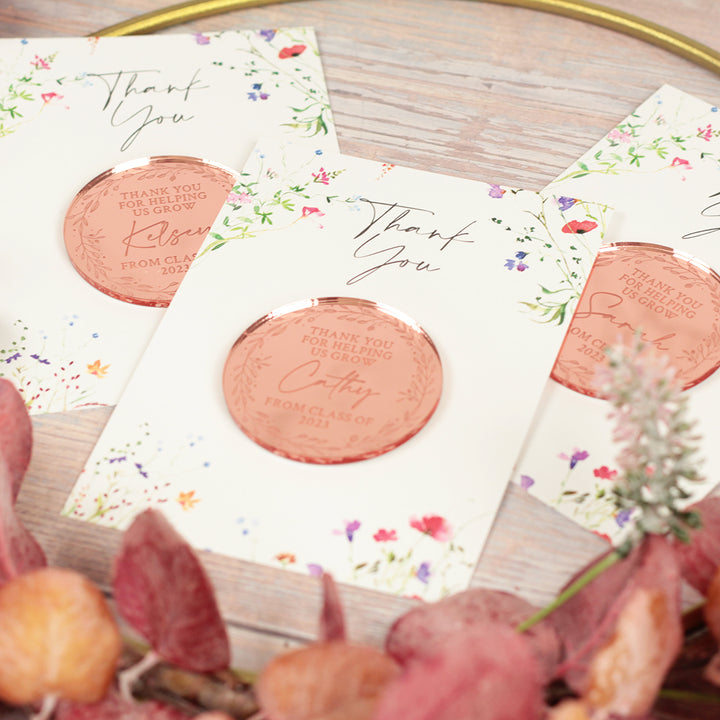 Thank You For Helping Me Grow Teacher Wildflower Magnet &amp; Card
