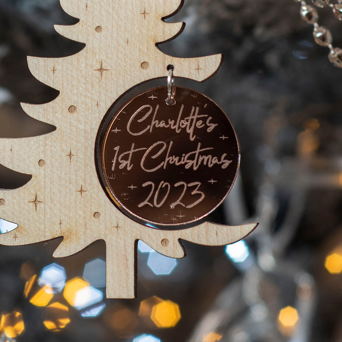 Baby's 1st Christmas Tree with Mirror Bauble Christmas Decoration-Love Lumi Ltd