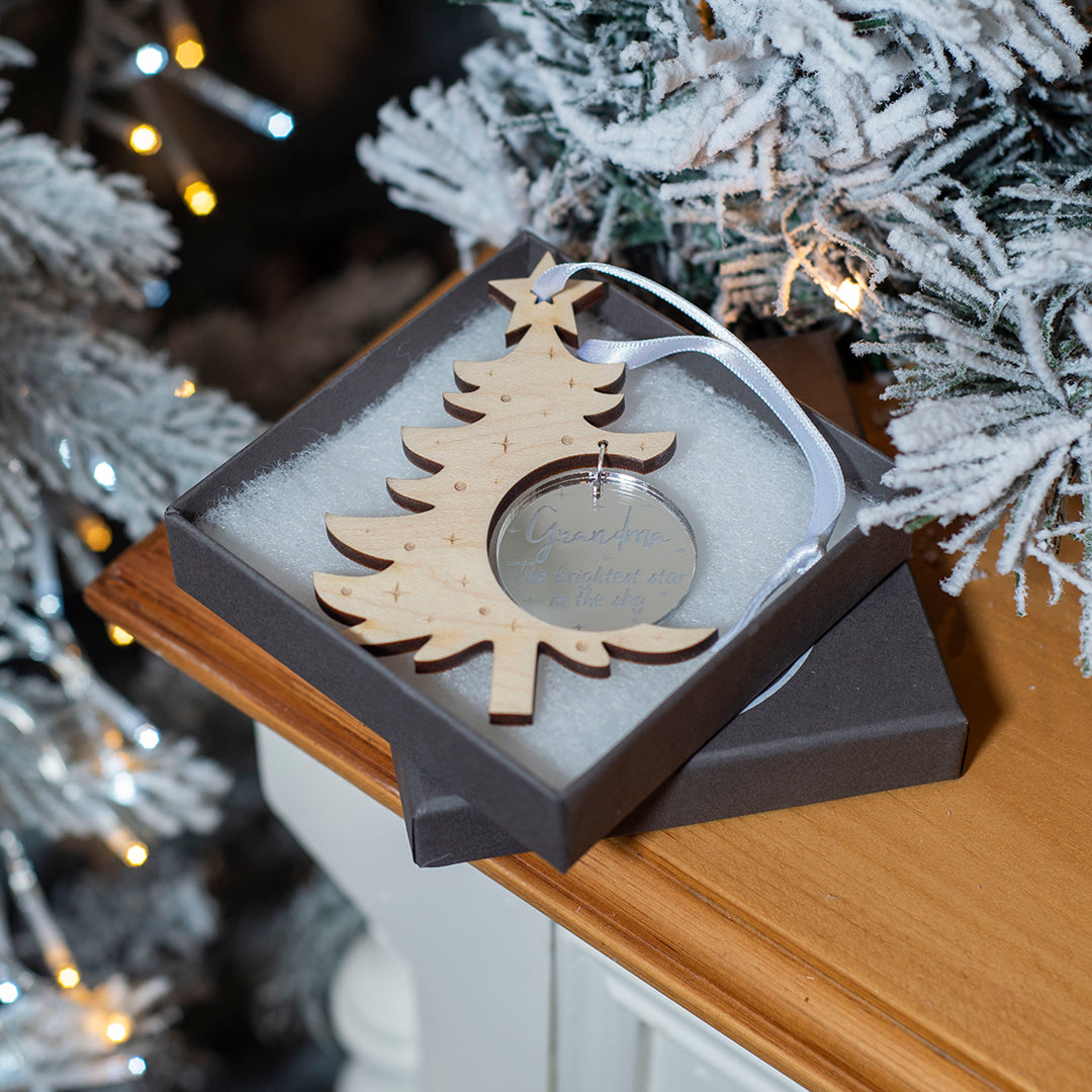 Memorial Christmas Tree with Mirror Bauble Christmas Decoration-Love Lumi Ltd
