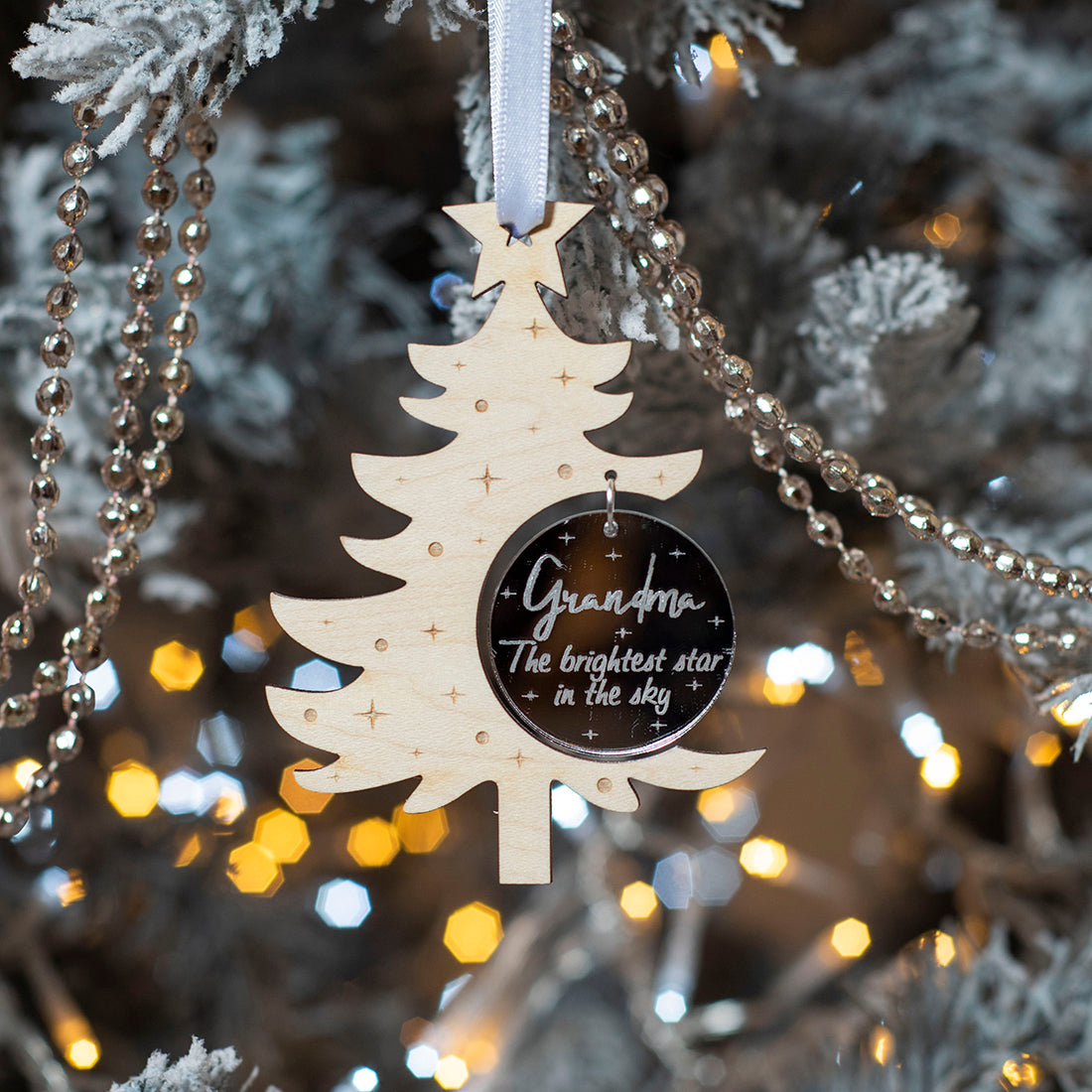 Memorial Christmas Tree with Mirror Bauble Christmas Decoration-Love Lumi Ltd