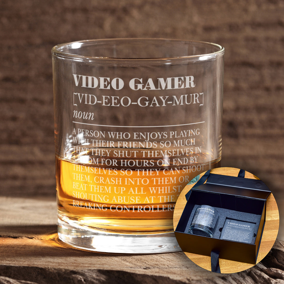 Video Gamer Definition Engraved Tumbler Glass-Love Lumi Ltd