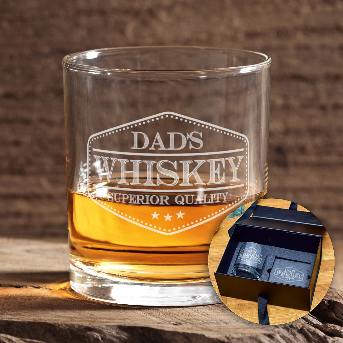 Personalised Vintage Label Engraved Whiskey Glass Tumbler-Love Lumi Ltd