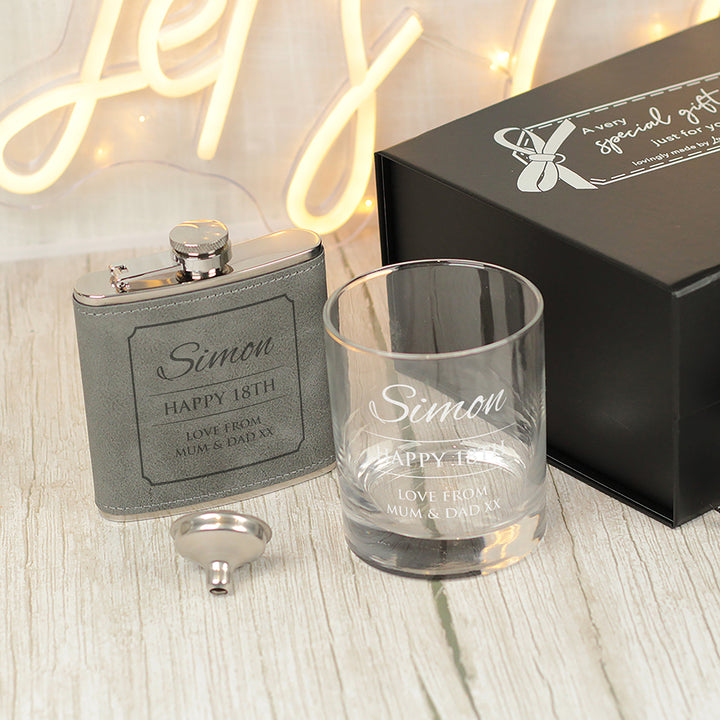 ANY TEXT Hip Flask