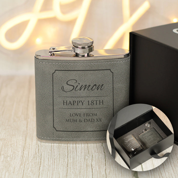 ANY TEXT Hip Flask