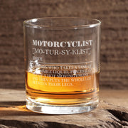 Motorcyclist Dictionary Definition Engraved Tumbler Glass