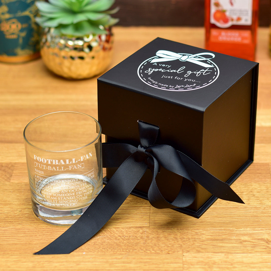 Football Fan Dictionary Definition Engraved Tumbler Glass-Love Lumi Ltd