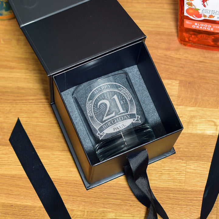 Happy Birthday 21st Engraved tumbler Glass