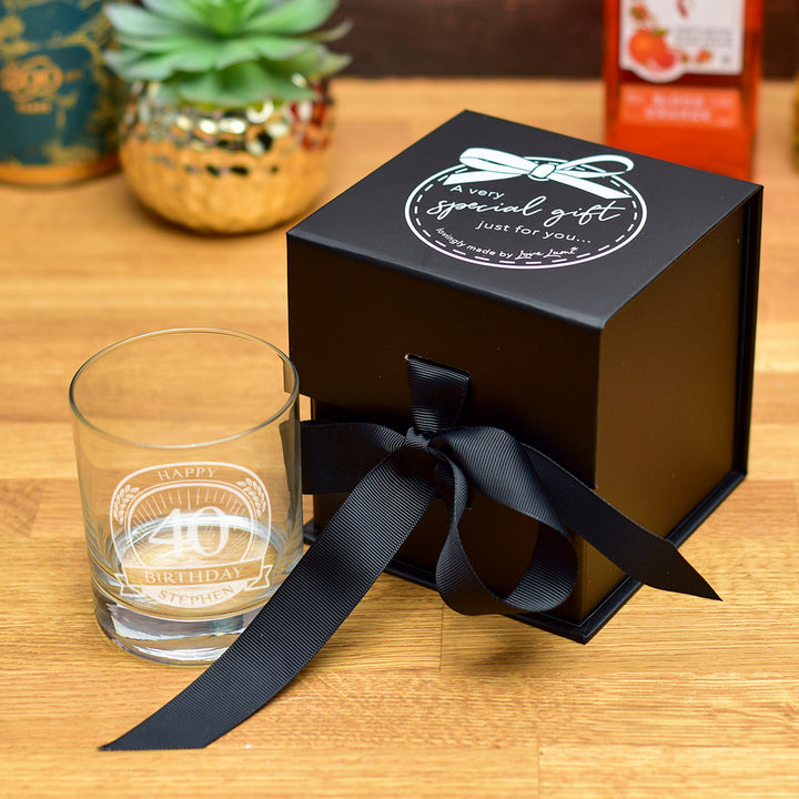 Happy Birthday 40th Engraved tumbler Glass