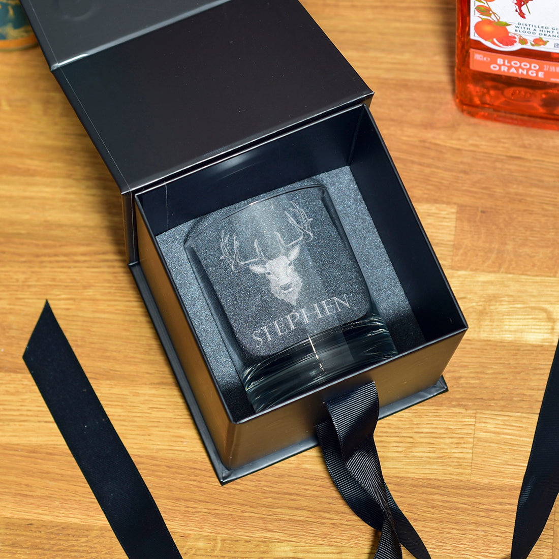 Personalised Stag Engraved Whiskey Glass-Love Lumi Ltd