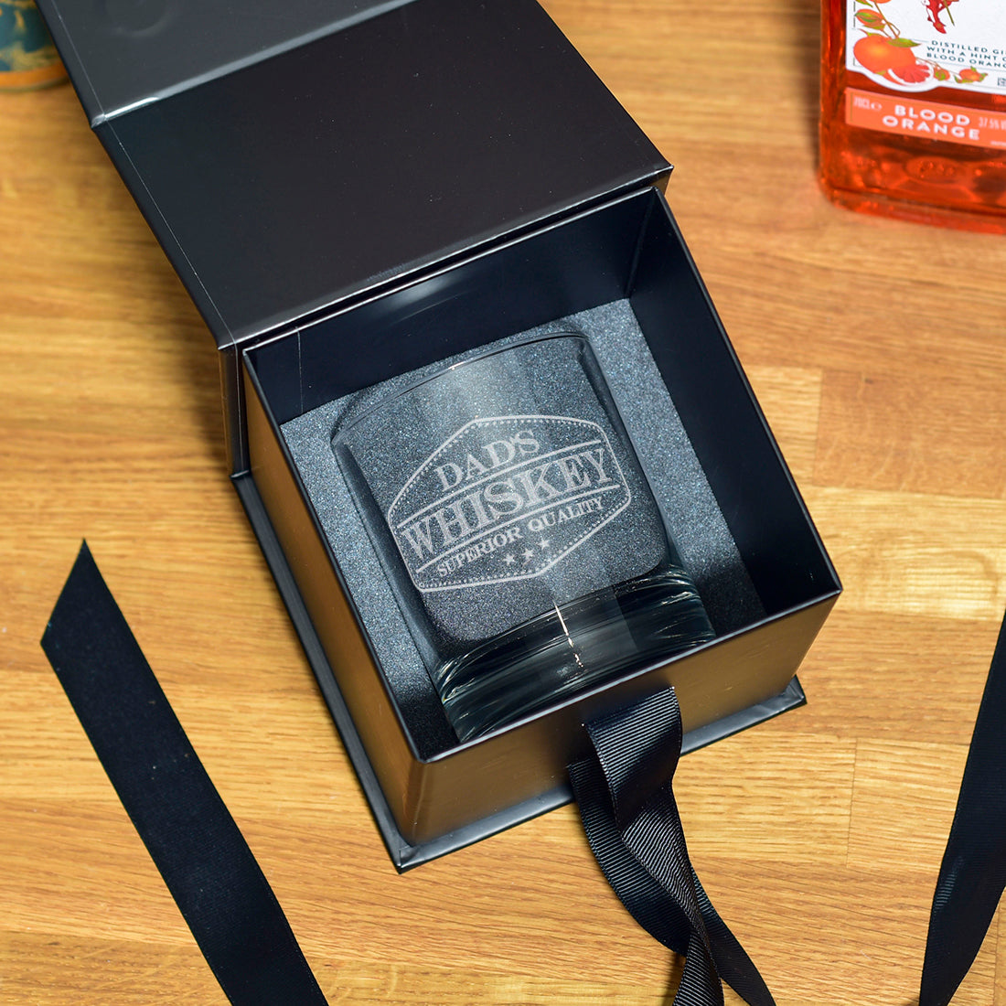 Personalised Vintage Label Engraved Whiskey Glass Tumbler-Love Lumi Ltd