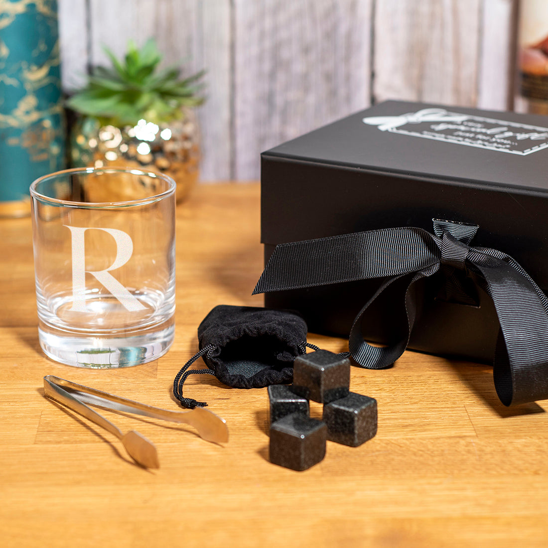 Classic Initial Engraved Whiskey Glass Gift Set