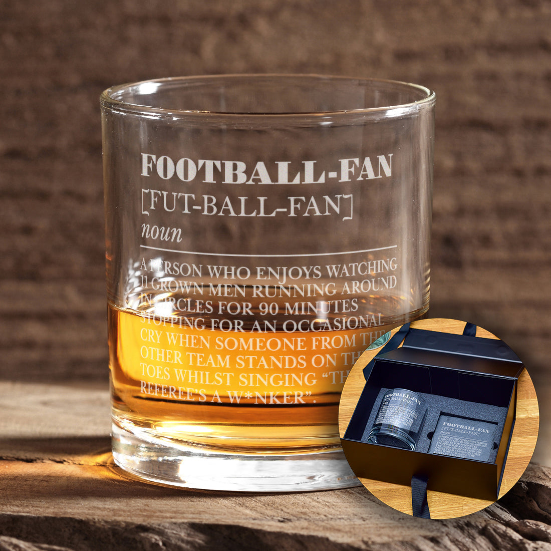 Football Fan Dictionary Definition Engraved Tumbler Glass-Love Lumi Ltd