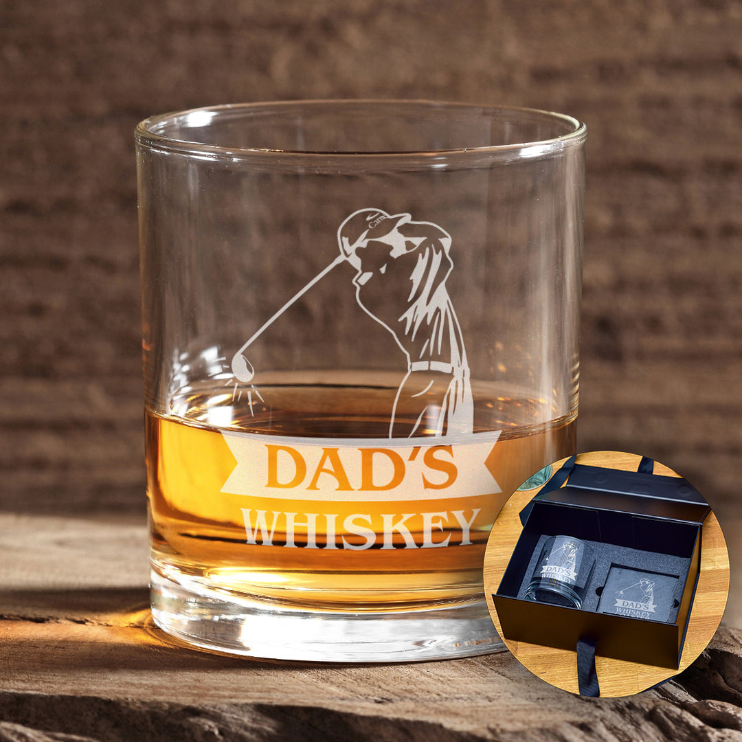 Personalised Golfer Engraved Whiskey Glass-Love Lumi Ltd