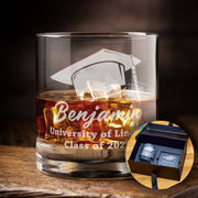 Graduation Cap Engraved tumbler Glass