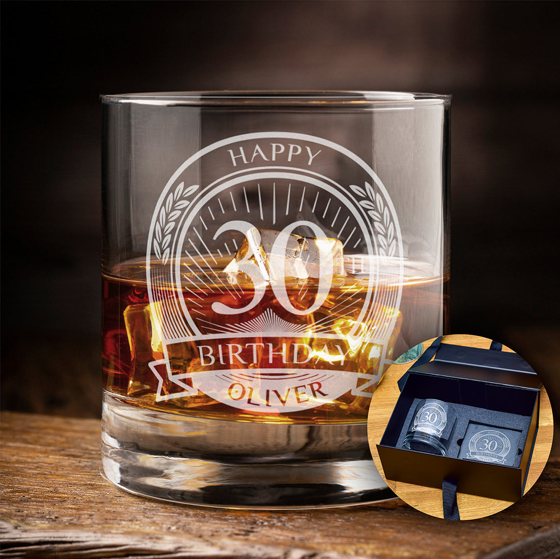 Happy Birthday 30th Engraved tumbler Glass