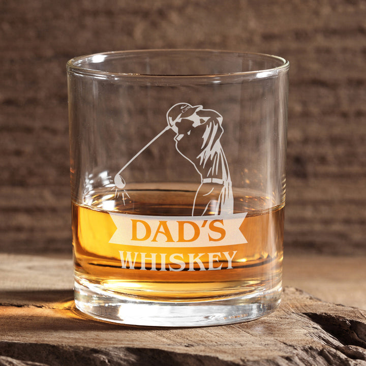Personalised Golfer Engraved Whiskey Glass-Love Lumi Ltd