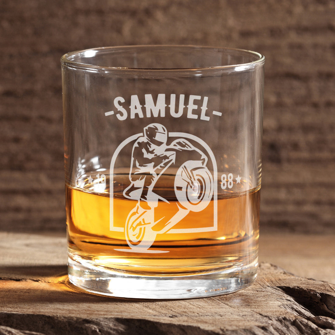 Personalised Motorbike Engraved Whiskey Glass-Love Lumi Ltd