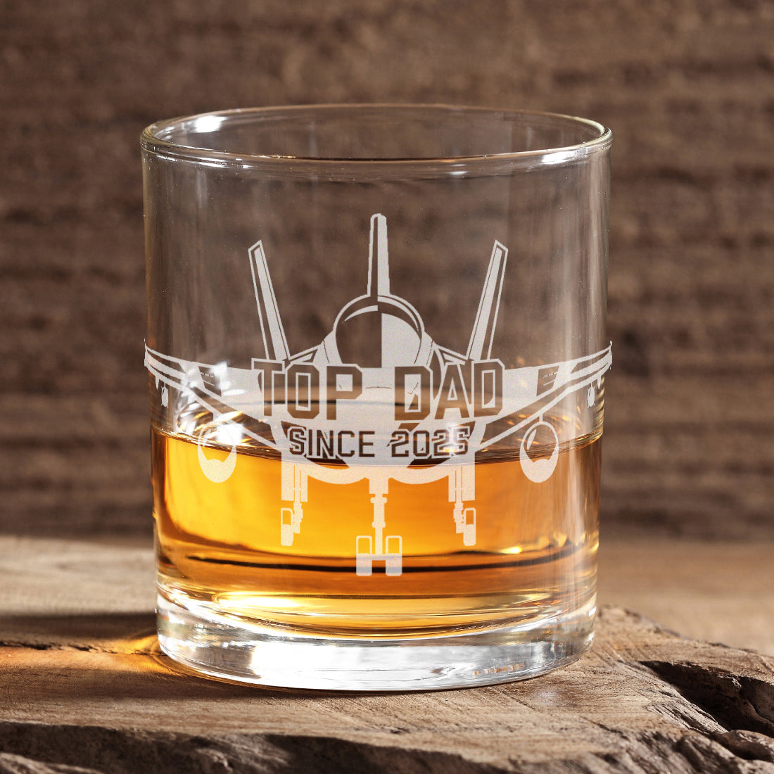 Top Dad Jet Plane Whiskey Tumbler Glass