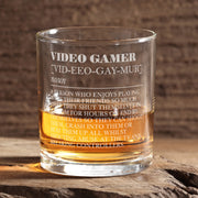 Video Gamer Definition Engraved Tumbler Glass