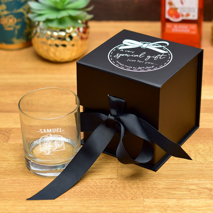 Personalised Motorbike Engraved Whiskey Glass-Love Lumi Ltd