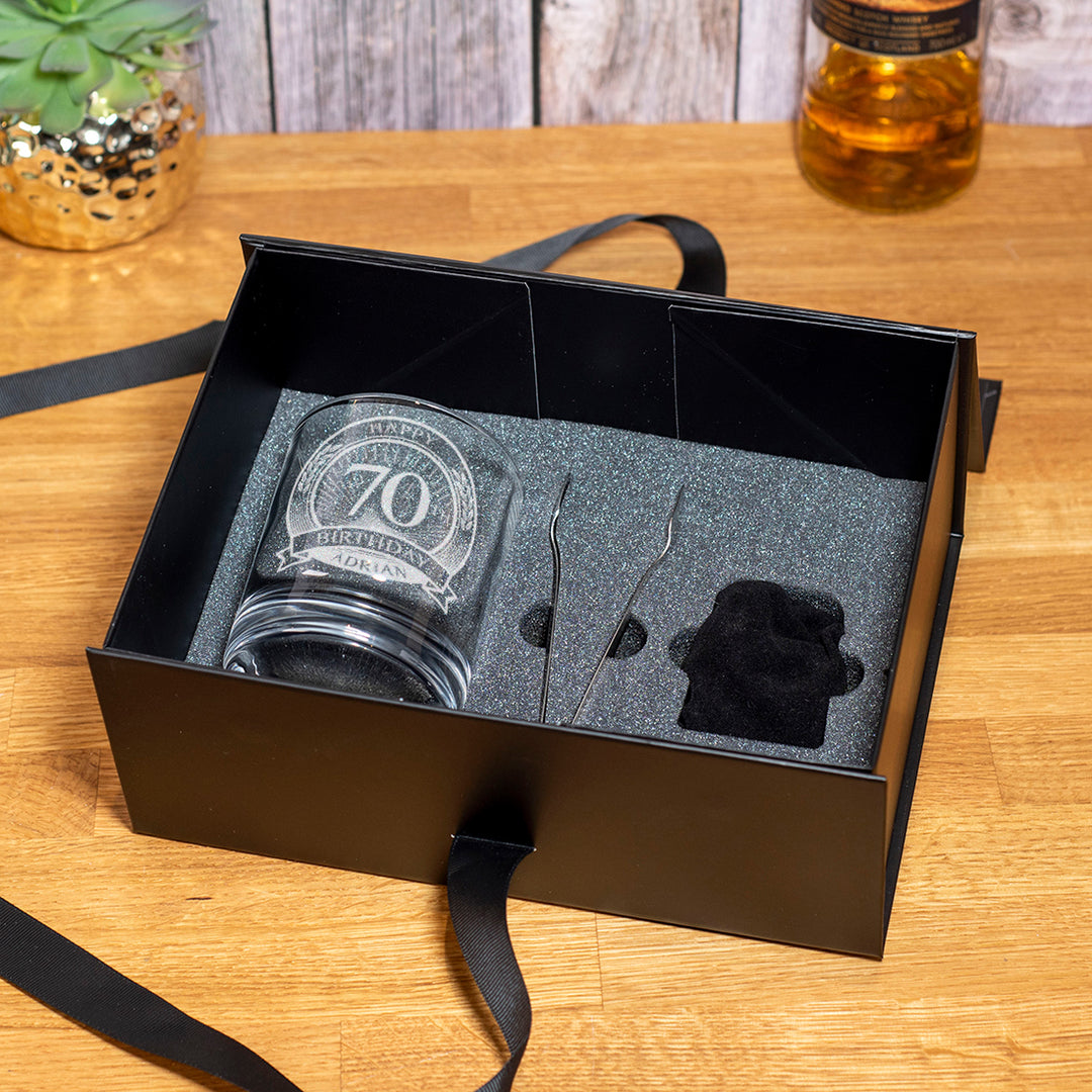 Happy Birthday 70th Engraved tumbler Glass