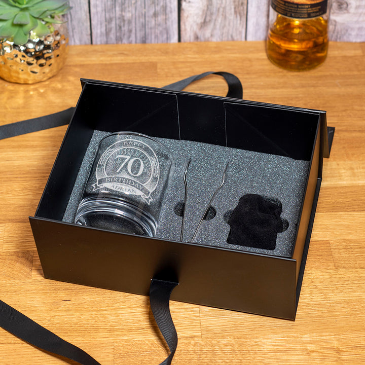 Happy Birthday 70th Engraved tumbler Glass