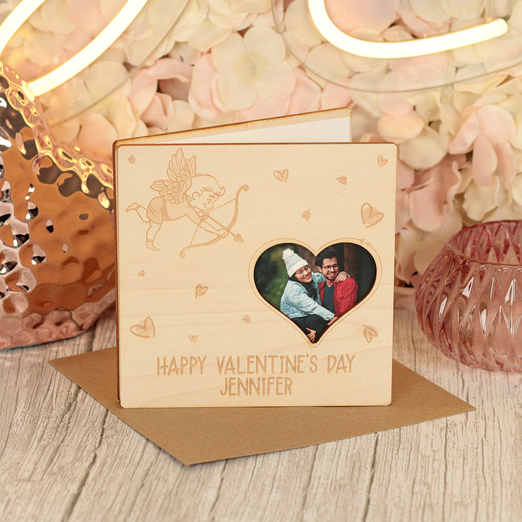 Cupid Valentine's Day Wooden Engraved Greetings Card-Love Lumi Ltd