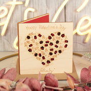 Floral Heart Valentine's Day Wooden Engraved Greetings Card-Love Lumi Ltd