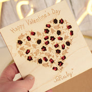 Floral Heart Valentine's Day Wooden Engraved Greetings Card-Love Lumi Ltd