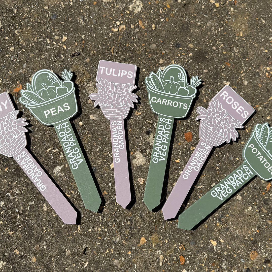 Custom Acrylic Flower Basket Garden Plant Markers