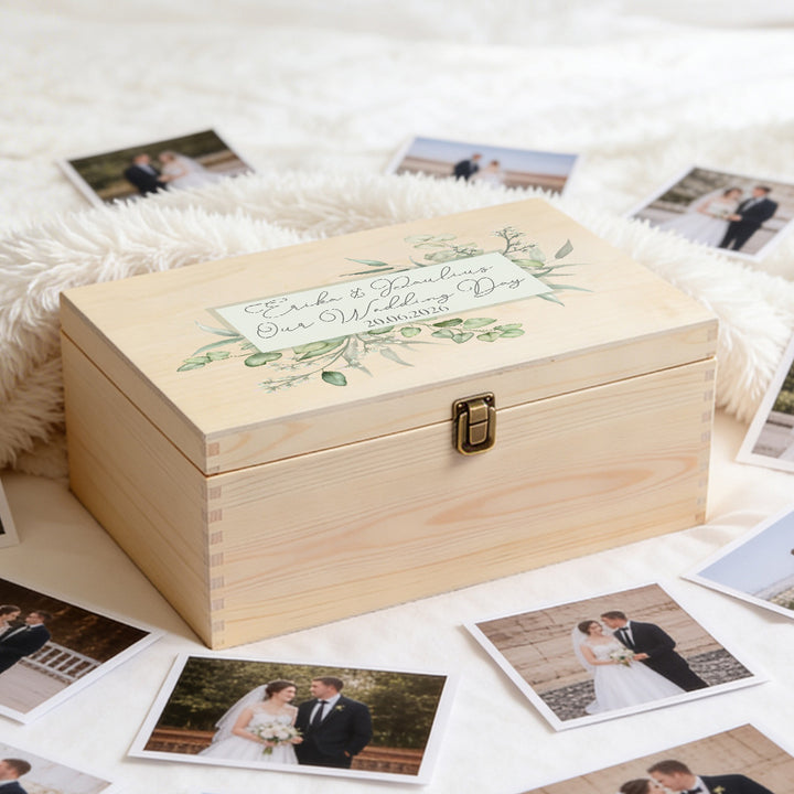 Wedding Eucalyptus Large Wooden Keepsake Box
