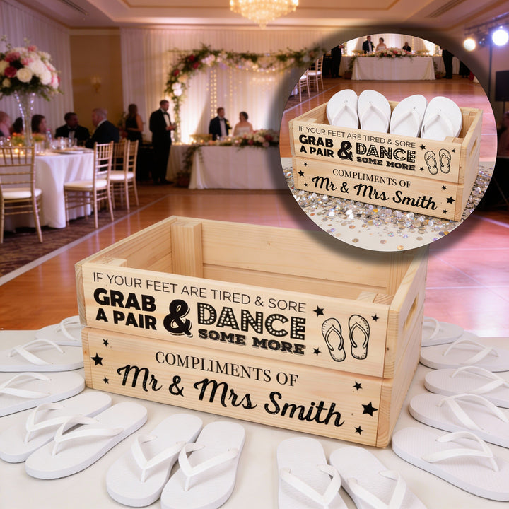 Personalised Wedding Flip Flop Crate