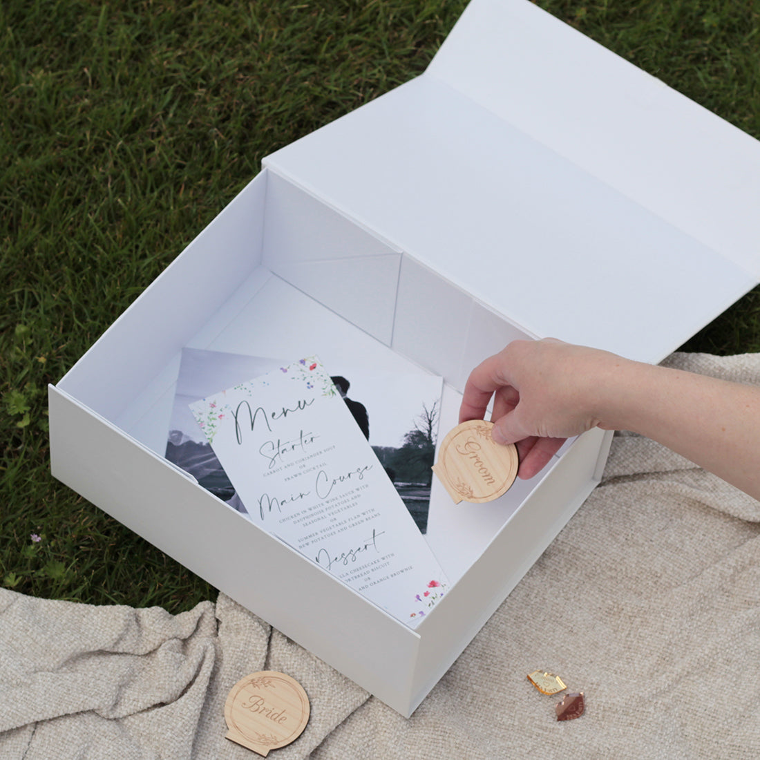 Watercolour Wildflower Wedding Memory Keepsake Box